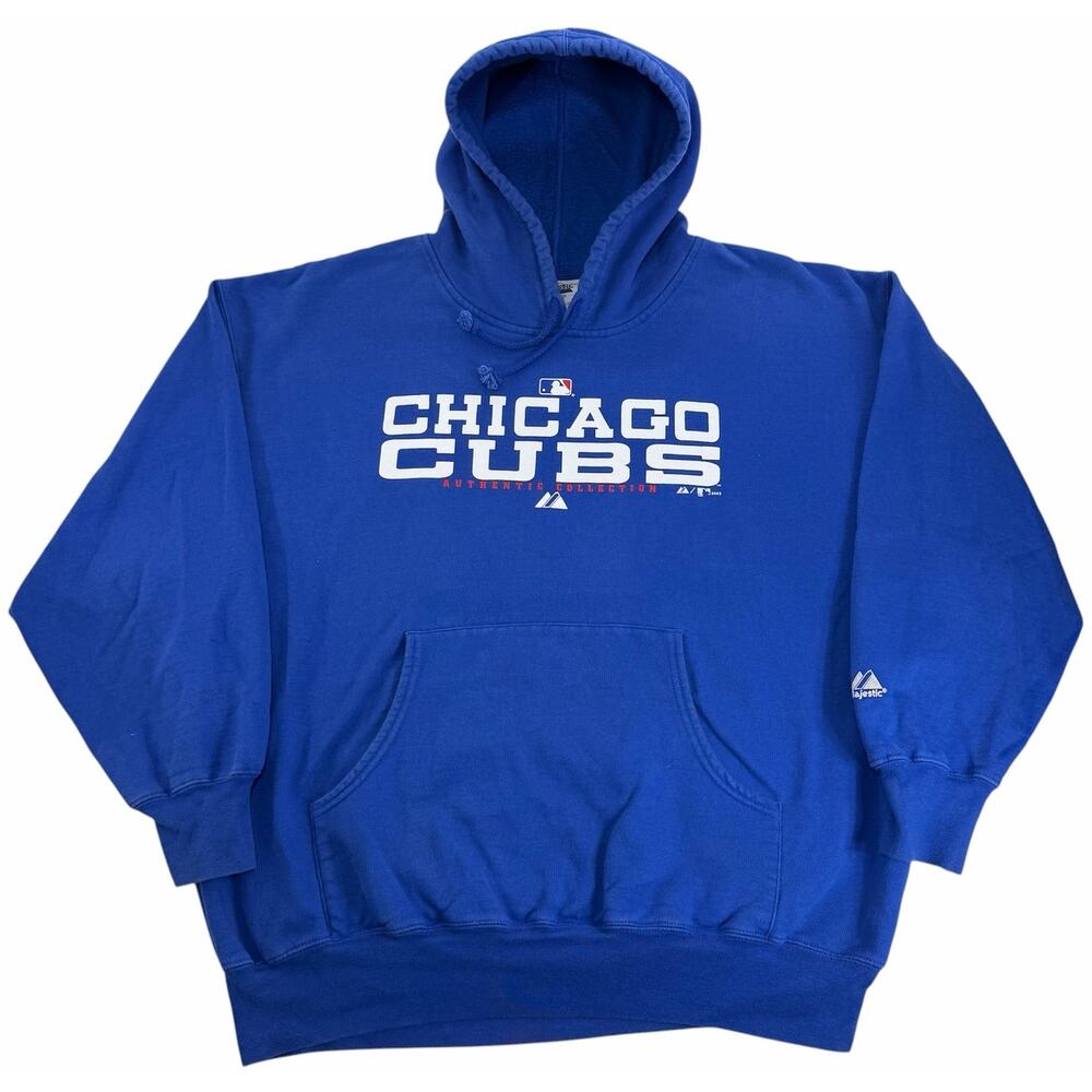 Chicago Cubs Authentic Collection Hoodie Men's XL Blue Majestic MLB Sweatshirt